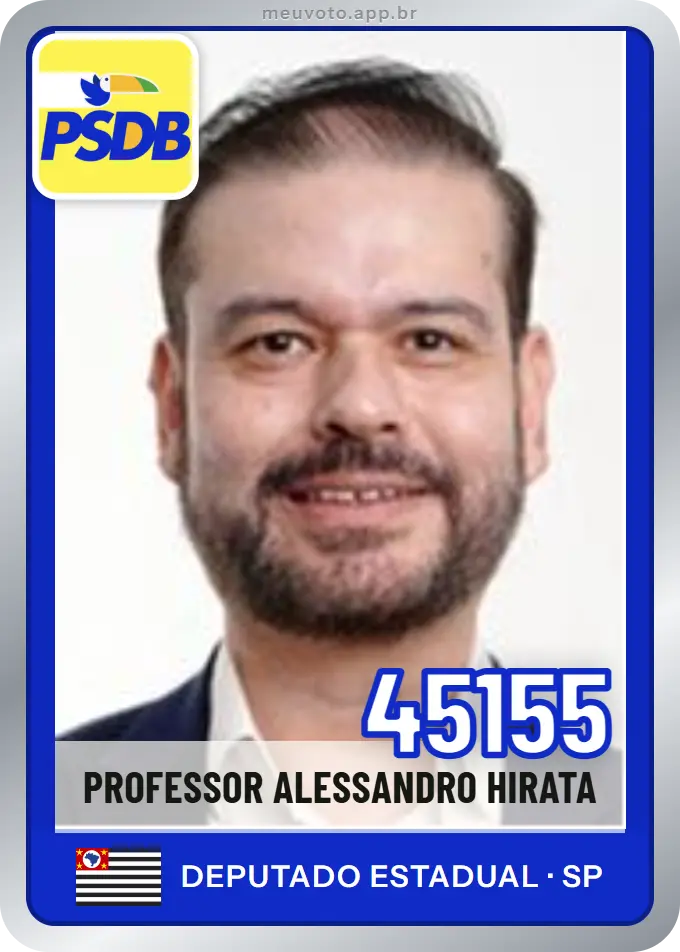 Carta de Professor Alessandro Hirata, número 45155, PSDB