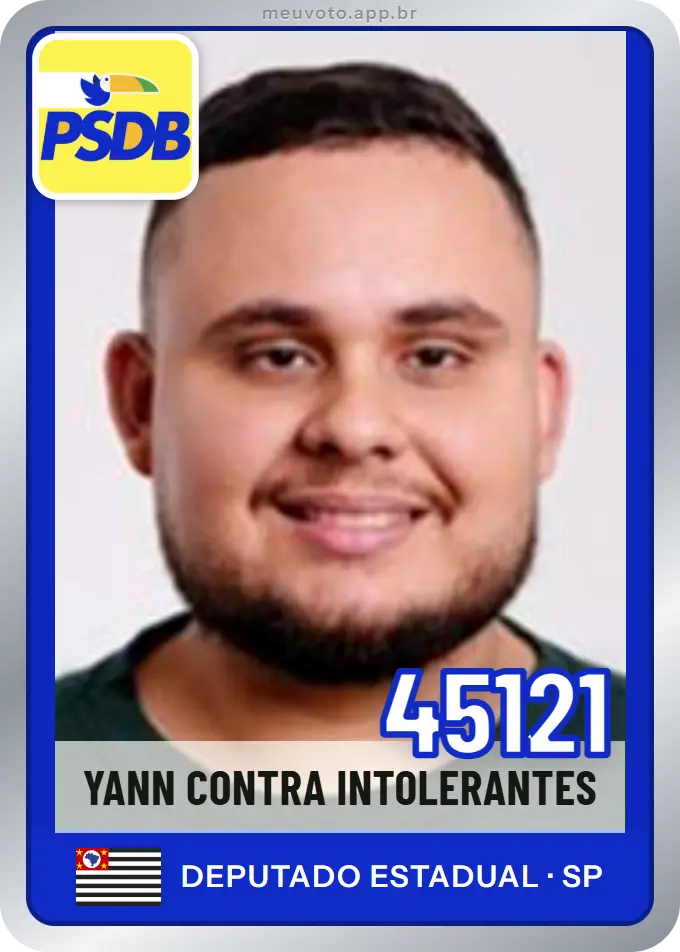 Carta de Yann Contra Intolerantes, número 45121, PSDB