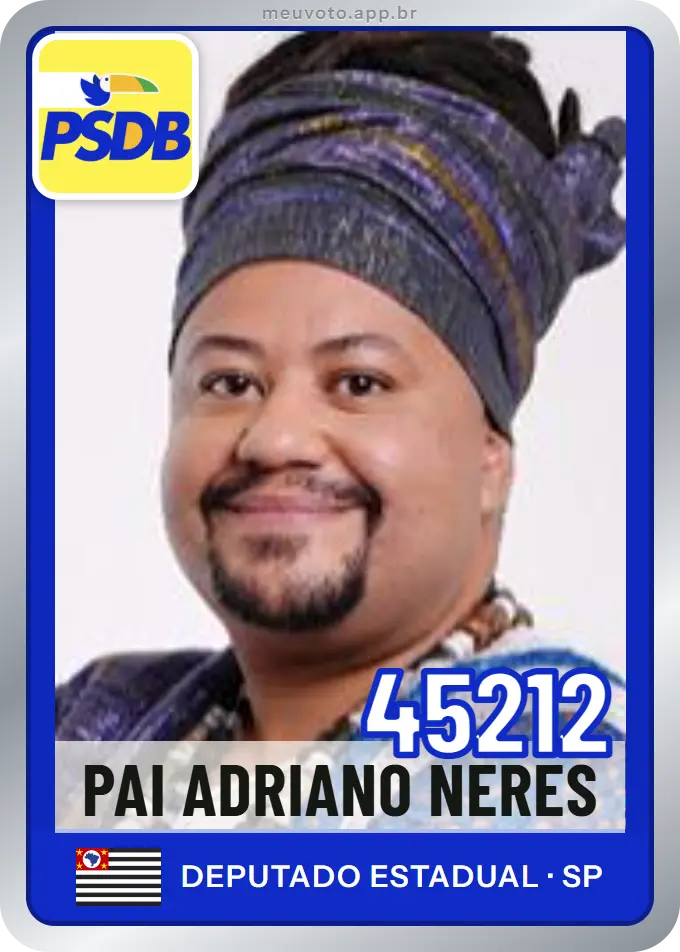 Carta de Pai Adriano Neres, número 45212, PSDB