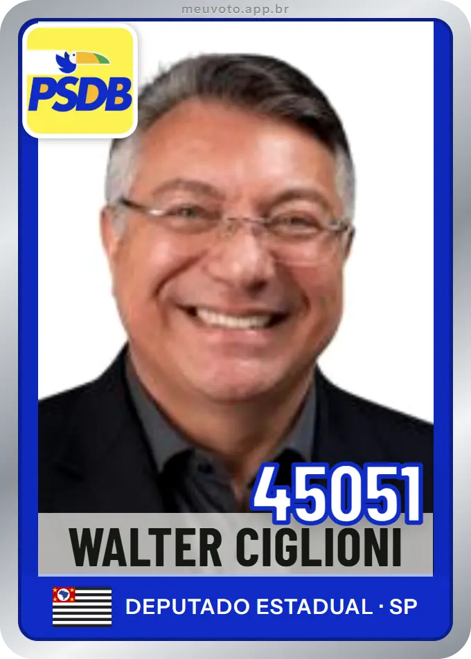 Carta de Walter Ciglioni, número 45051, PSDB