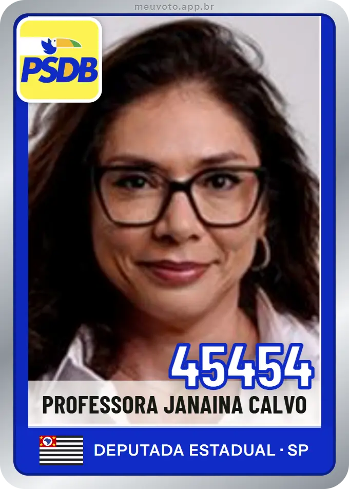 Carta de Professora Janaina Calvo, número 45454, PSDB
