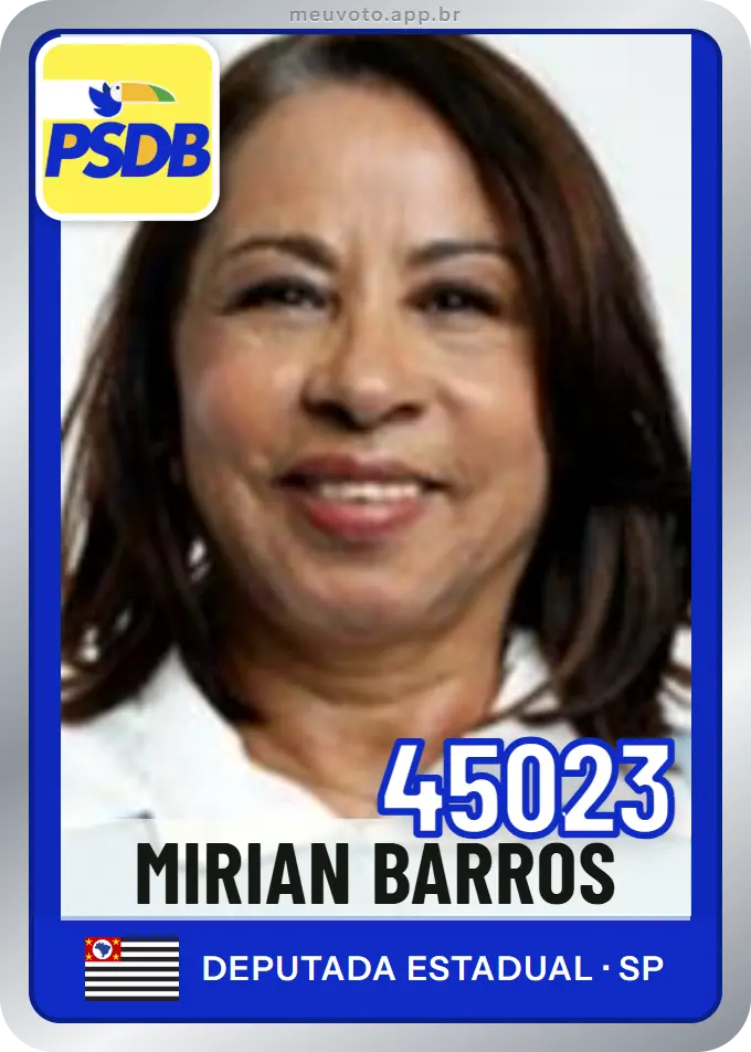 Carta de Mirian Barros, número 45023, PSDB