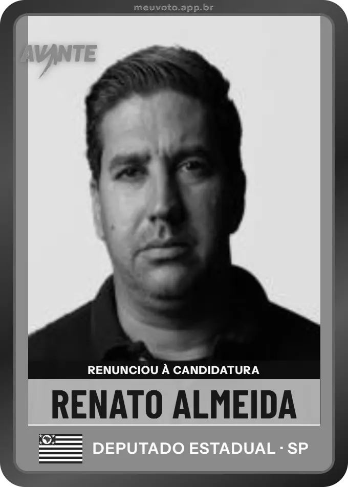 Carta de Renato Almeida, Avante. Renunciou à candidatura e não vai à urna.