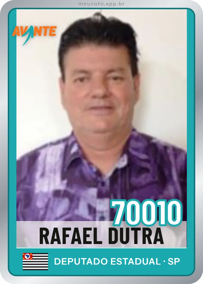 Carta de Rafael Dutra, número 70010, Avante