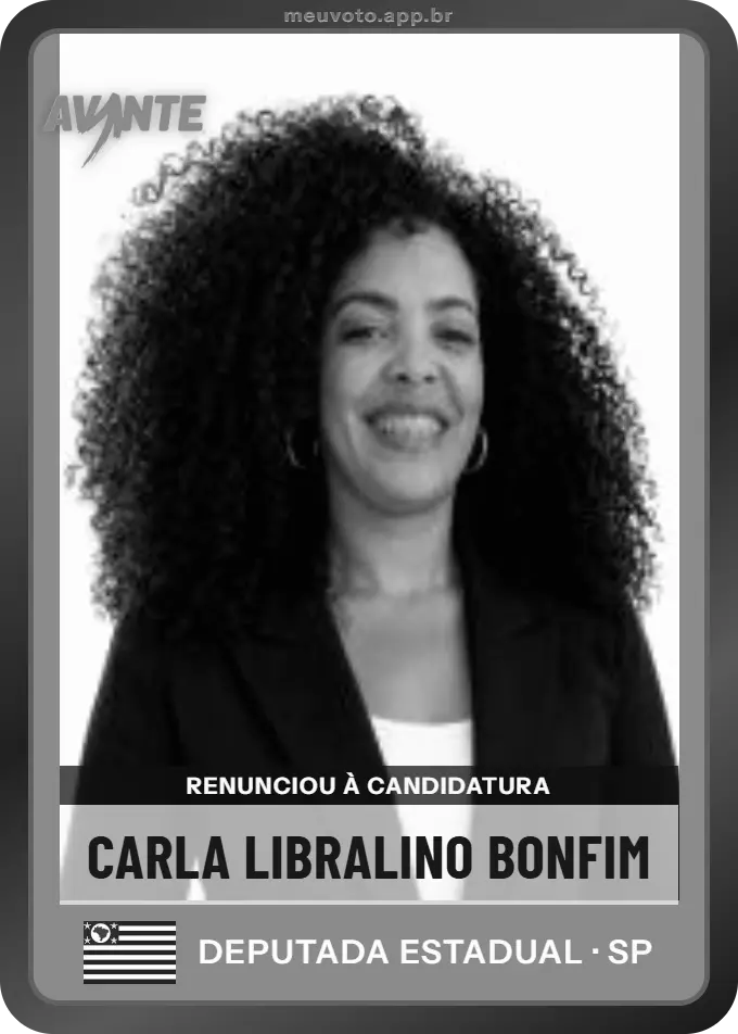 Carta de Carla Libralino Bonfim, Avante. Renunciou à candidatura e não vai à urna.