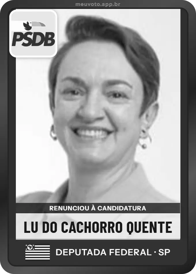 Carta de Lu do Cachorro Quente, PSDB. Renunciou à candidatura e não vai à urna.