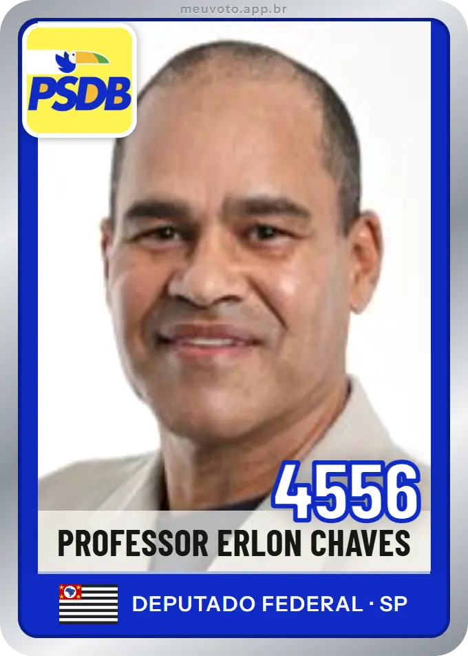 Carta de Professor Erlon Chaves, número 4556, PSDB