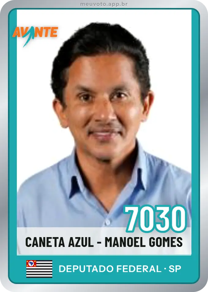 Carta de Caneta Azul - Manoel Gomes, número 7030, Avante