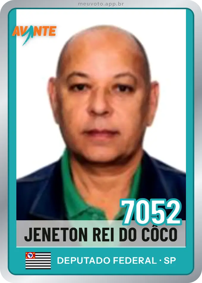 Carta de Jeneton Rei do Côco, número 7052, Avante