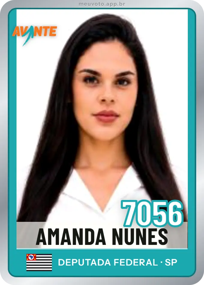 Carta de Amanda Nunes, número 7056, Avante