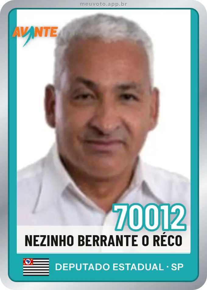 Carta de Nezinho Berrante O Réco, número 70012, Avante