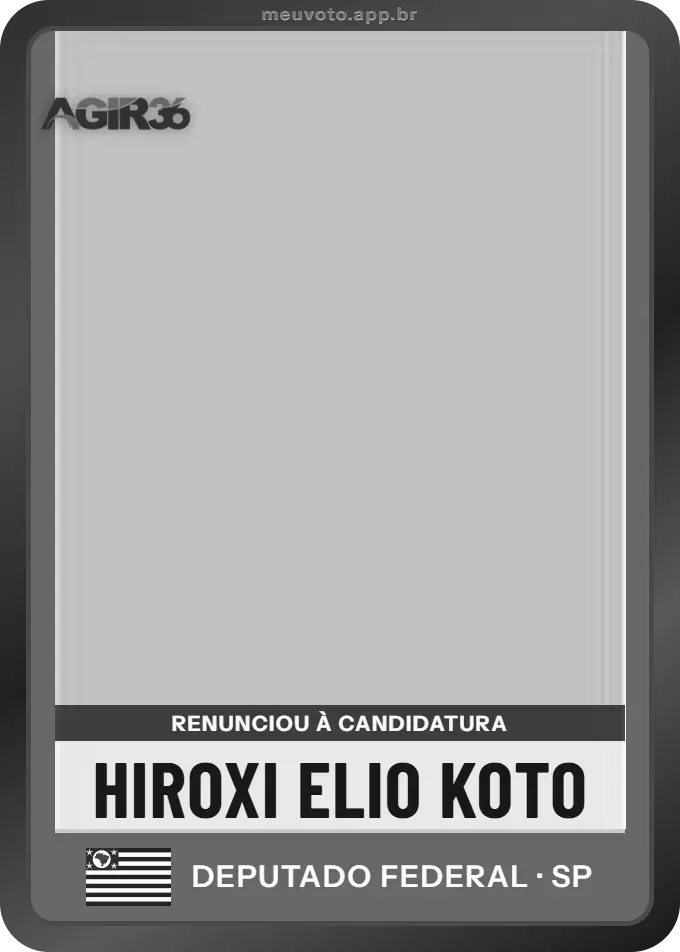 Carta de Hiroxi Elio Koto, Agir. Renunciou à candidatura e não vai à urna.