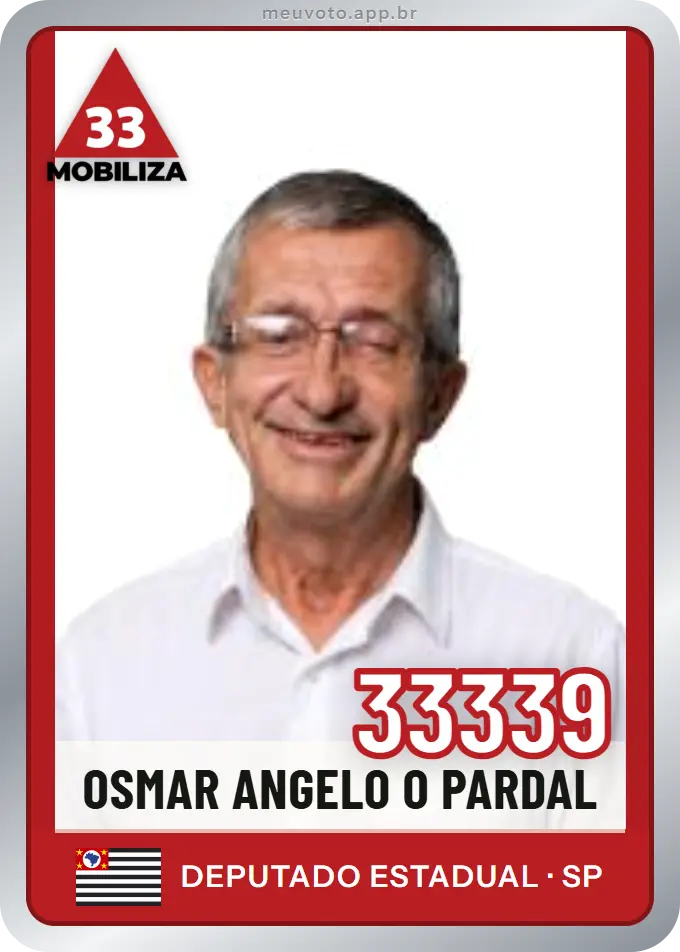 Carta de Osmar Angelo O Pardal, número 33339, Mobiliza