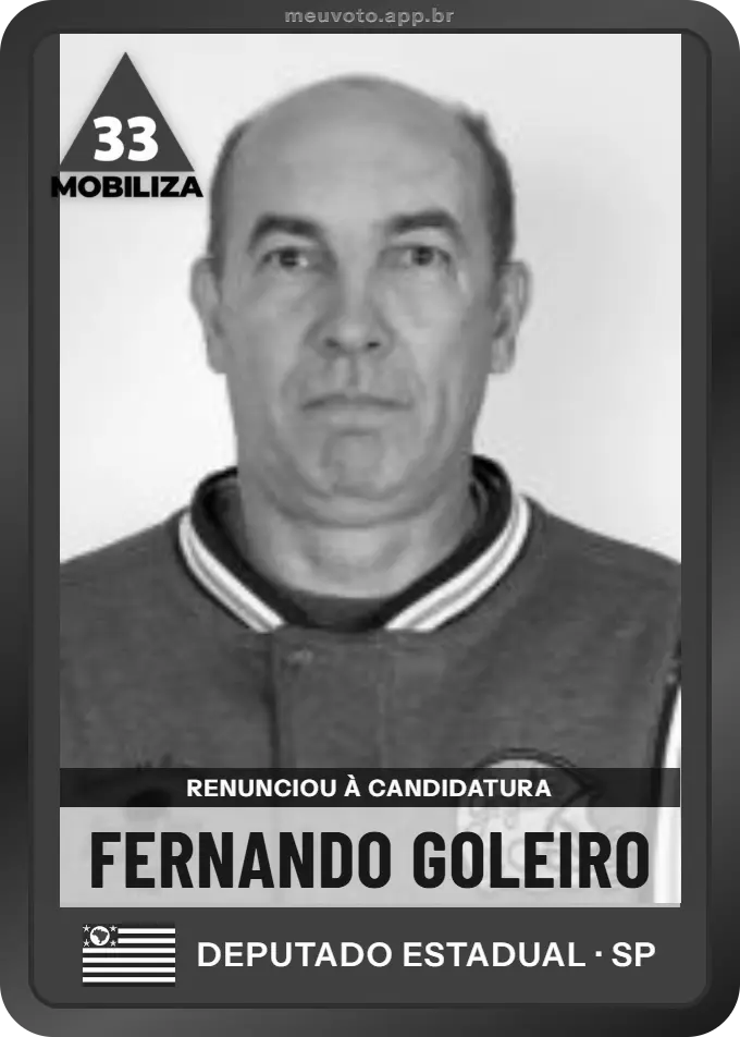 Carta de Fernando Goleiro, Mobiliza. Renunciou à candidatura e não vai à urna.