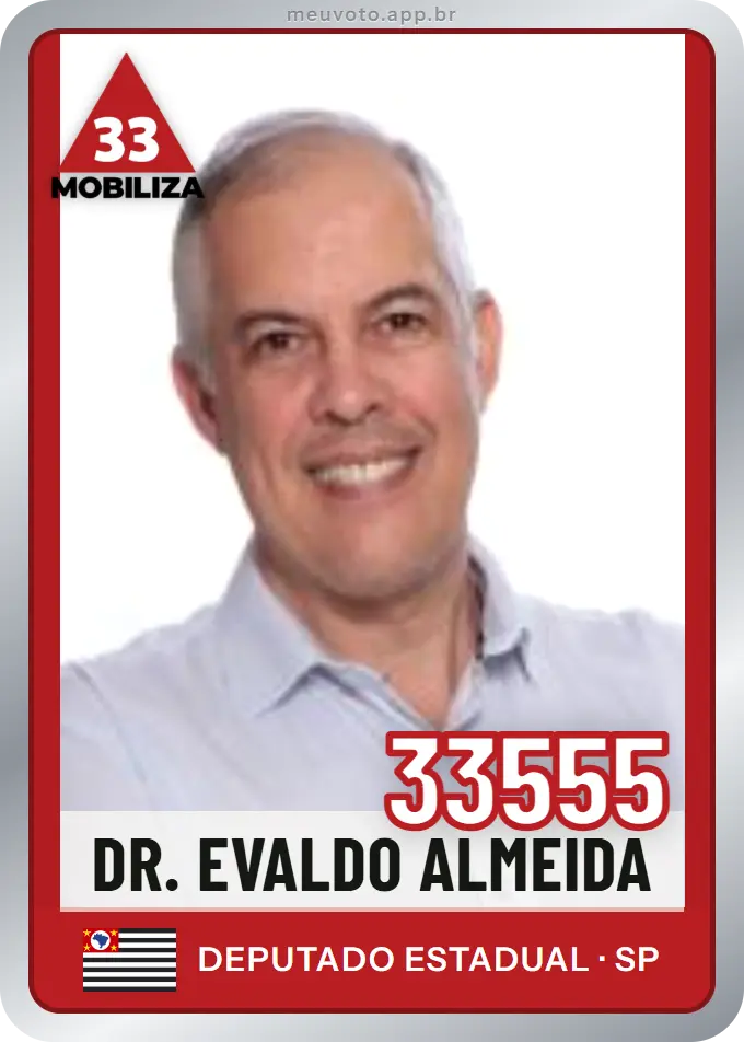 Carta de Dr. Evaldo Almeida, número 33555, Mobiliza