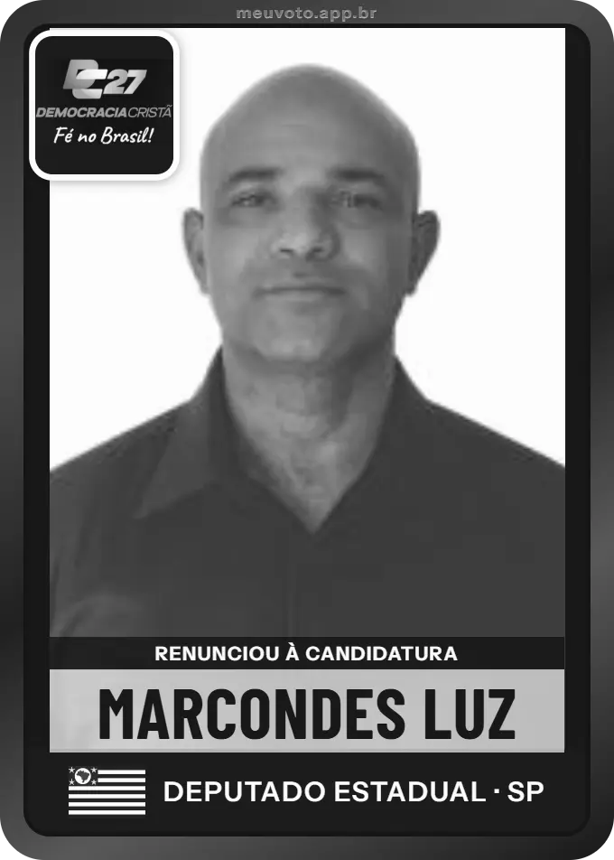 Carta de Marcondes Luz, DC. Renunciou à candidatura e não vai à urna.