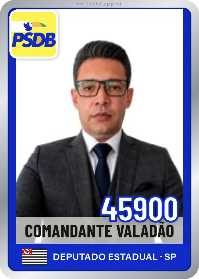 Carta de Comandante Valadão, número 45900, PSDB