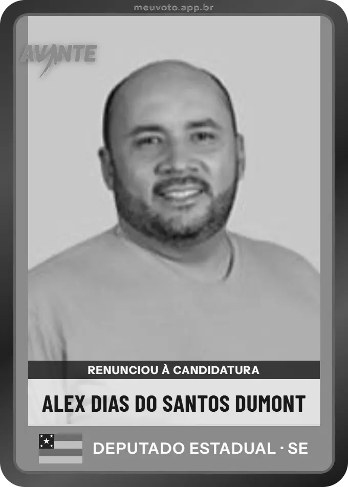 Carta de Alex Dias do Santos Dumont, Avante. Renunciou à candidatura e não vai à urna.