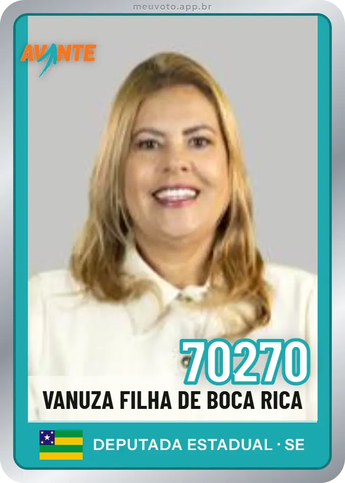 Carta de Vanuza Filha de Boca Rica, número 70270, Avante