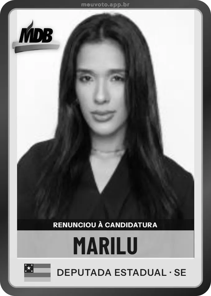 Carta de Marilu, MDB. Renunciou à candidatura e não vai à urna.
