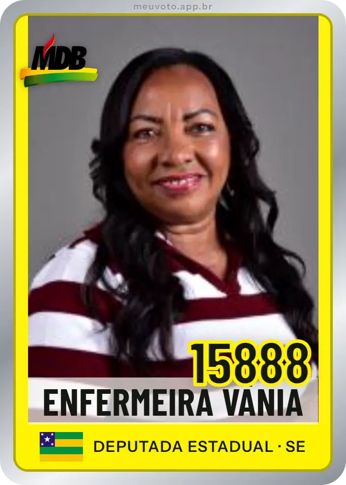 Carta de Enfermeira Vânia, número 15888, MDB