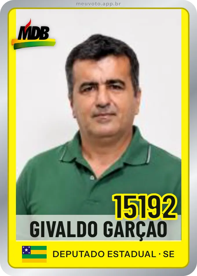 Carta de Givaldo Garção, número 15192, MDB