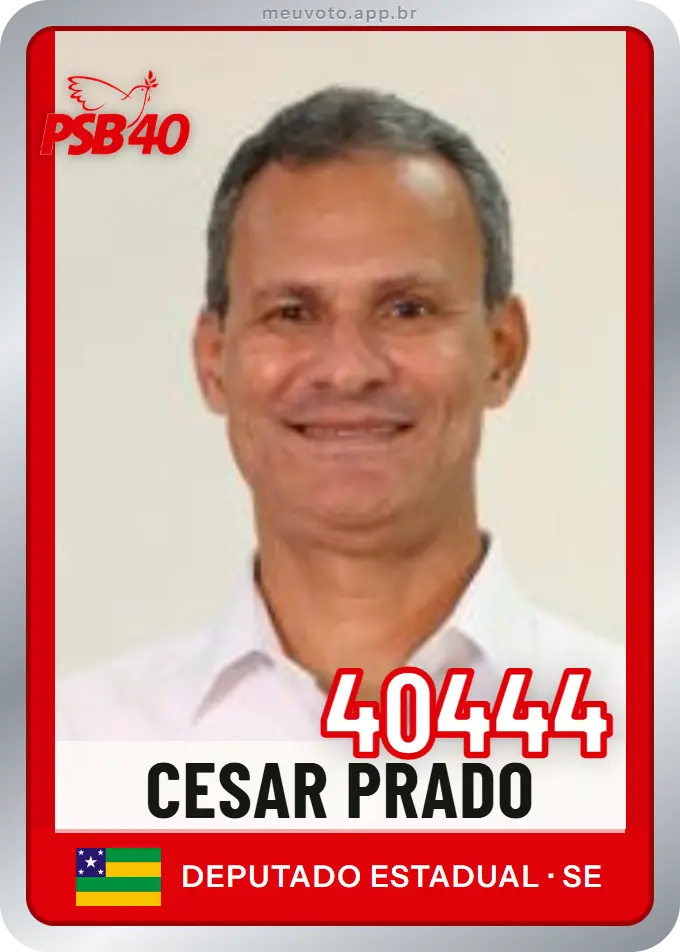 Carta de Cesar Prado, número 40444, PSB