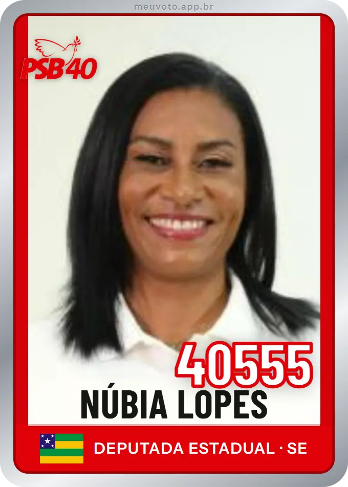 Carta de Núbia Lopes, número 40555, PSB