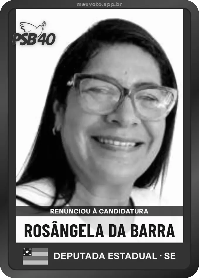 Carta de Rosângela da Barra, PSB. Renunciou à candidatura e não vai à urna.