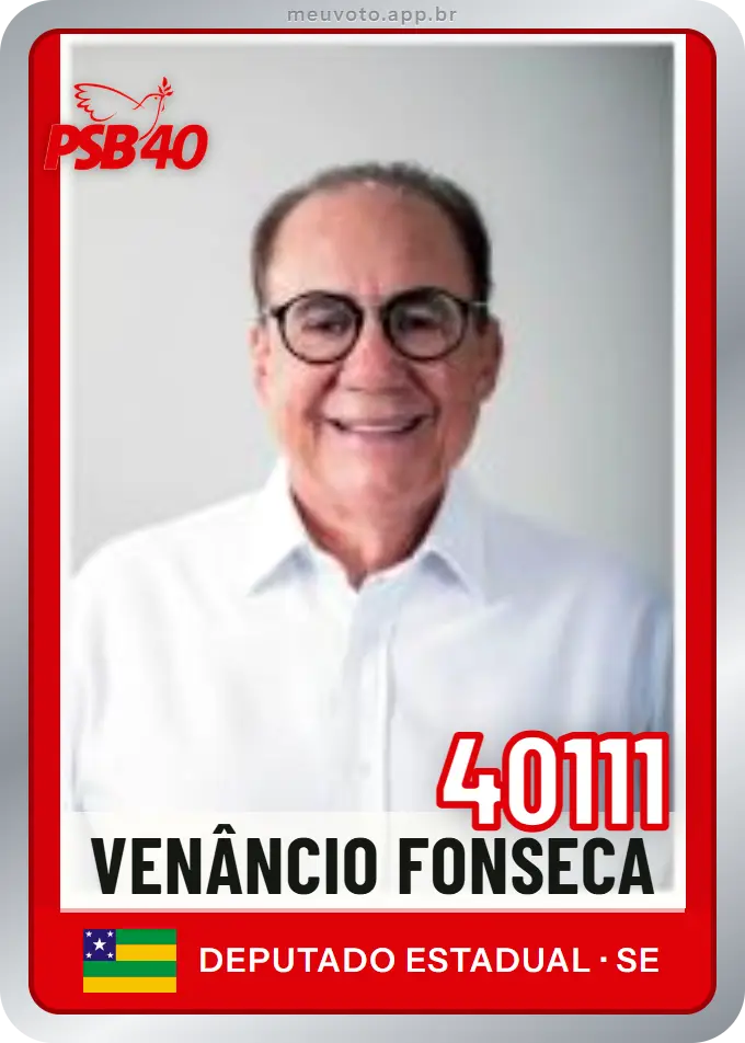 Carta de Venâncio Fonseca, número 40111, PSB