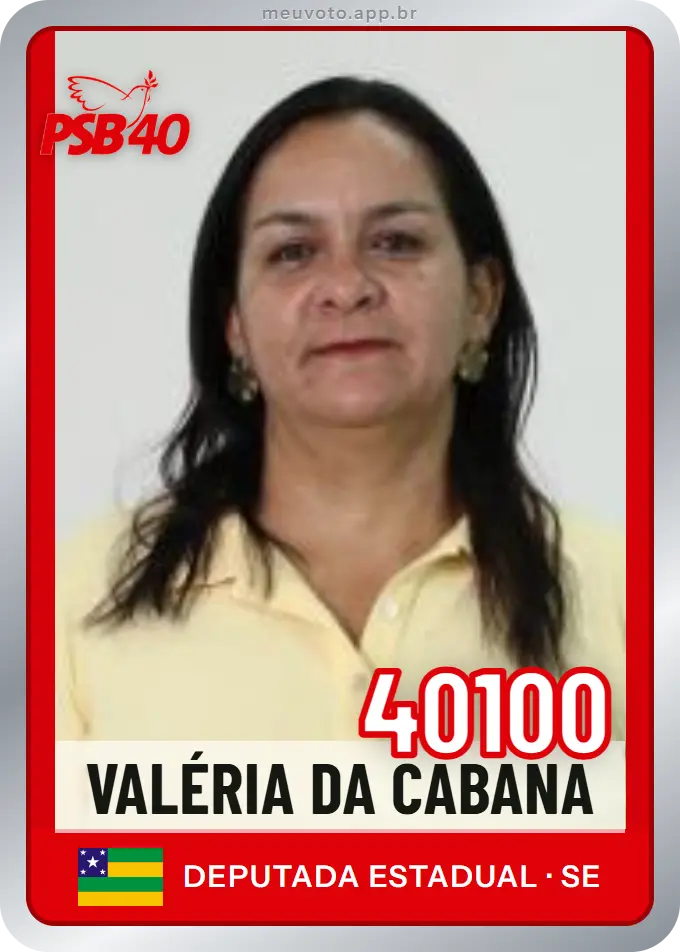Carta de Valéria da Cabana, número 40100, PSB