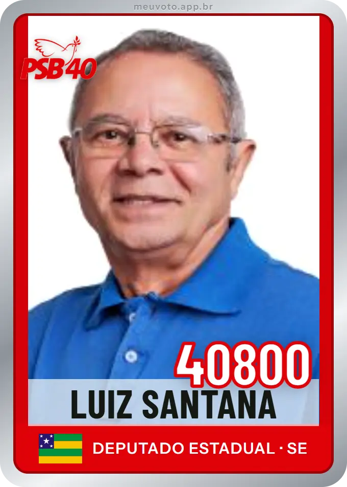 Carta de Luiz Santana, número 40800, PSB