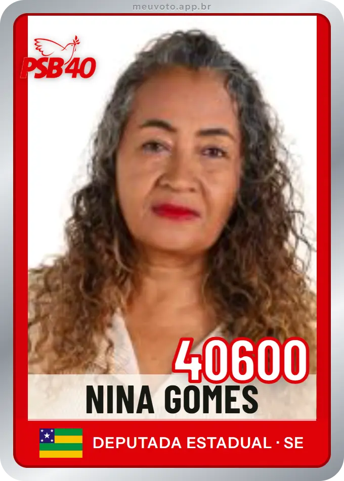 Carta de Nina Gomes, número 40600, PSB