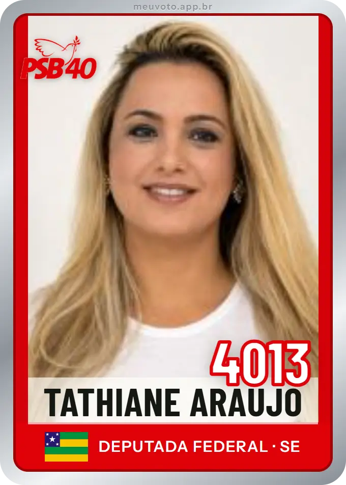 Carta de Tathiane Araújo, número 4013, PSB