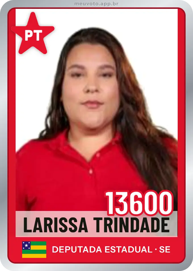 Carta de Larissa Trindade, número 13600, PT