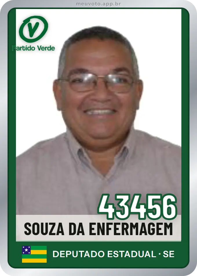 Carta de Souza da Enfermagem, número 43456, PV