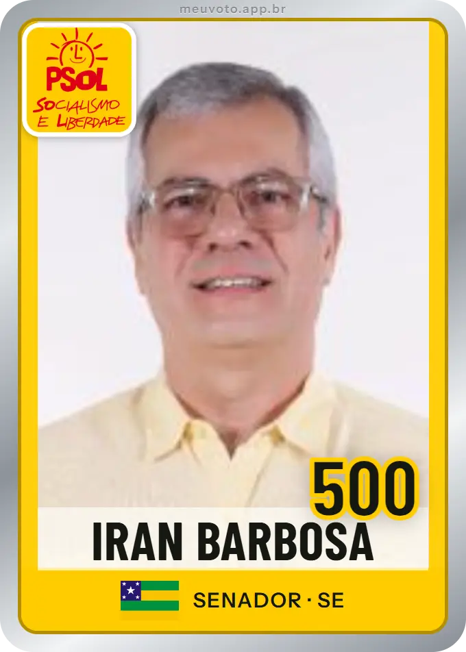 Carta de Iran Barbosa, número 500, PSOL