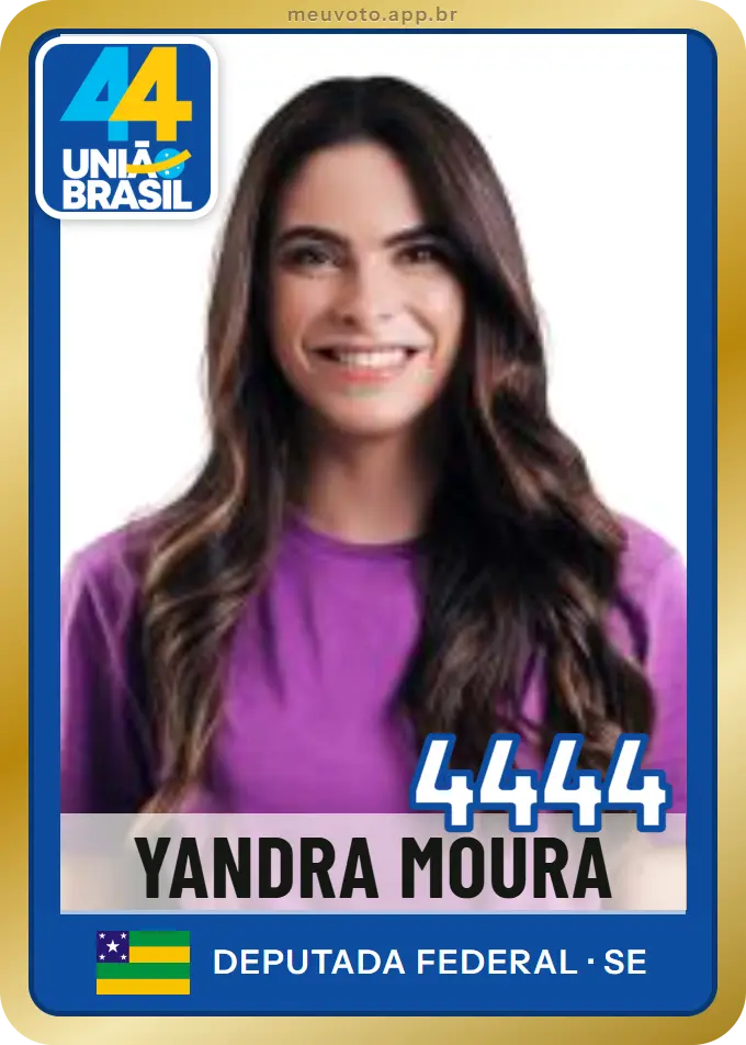 Carta de Yandra Moura, número 4444, União