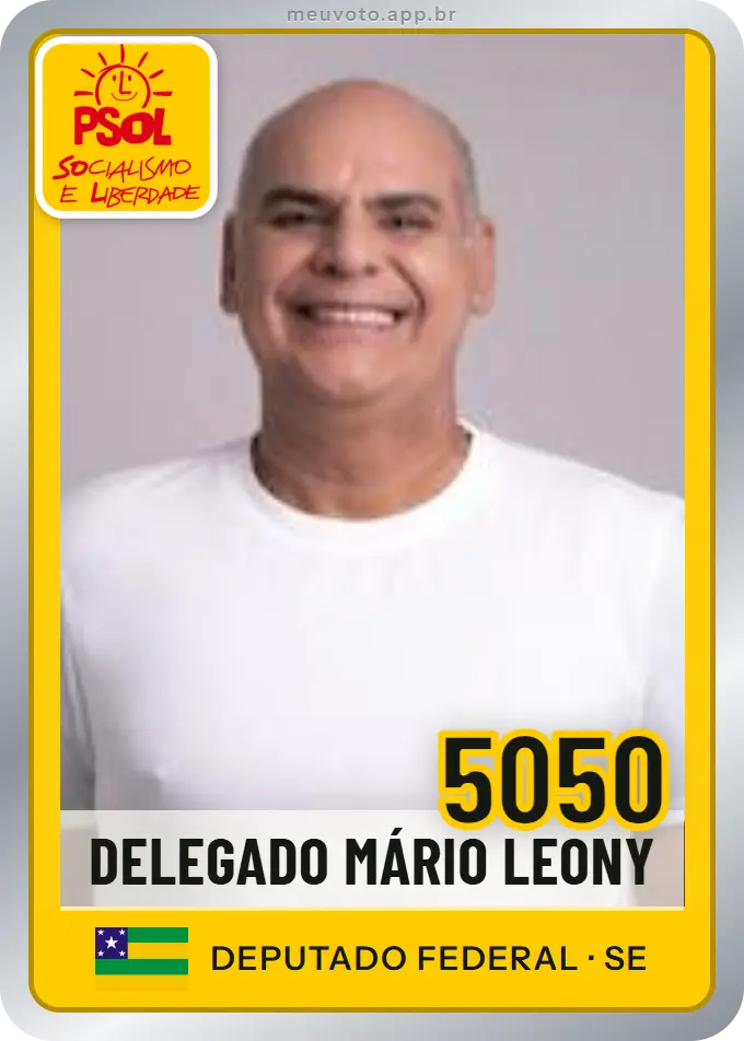 Carta de Delegado Mário Leony, número 5050, PSOL