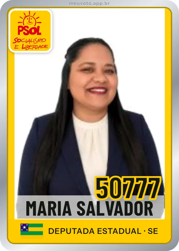 Carta de Maria Salvador, número 50777, PSOL