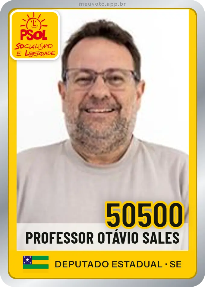 Carta de Professor Otávio Sales, número 50500, PSOL