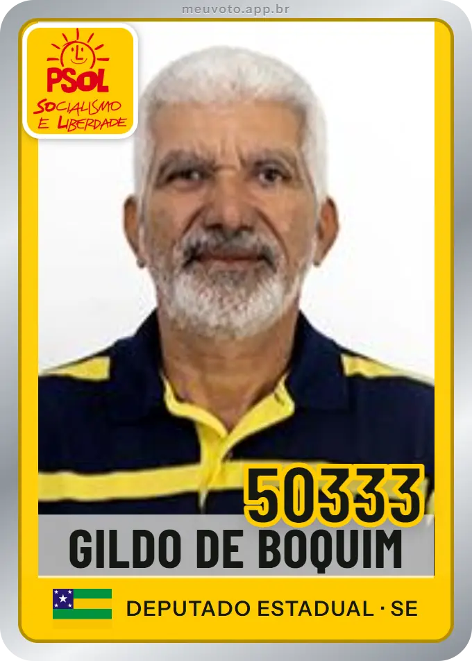 Carta de Gildo de Boquim, número 50333, PSOL