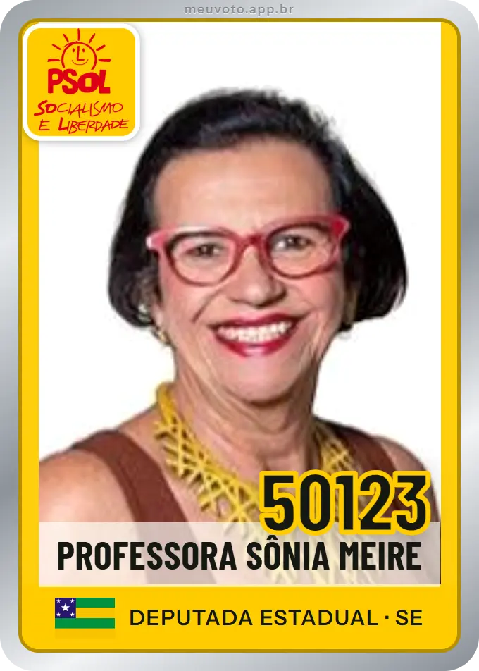 Carta de Professora Sônia Meire, número 50123, PSOL