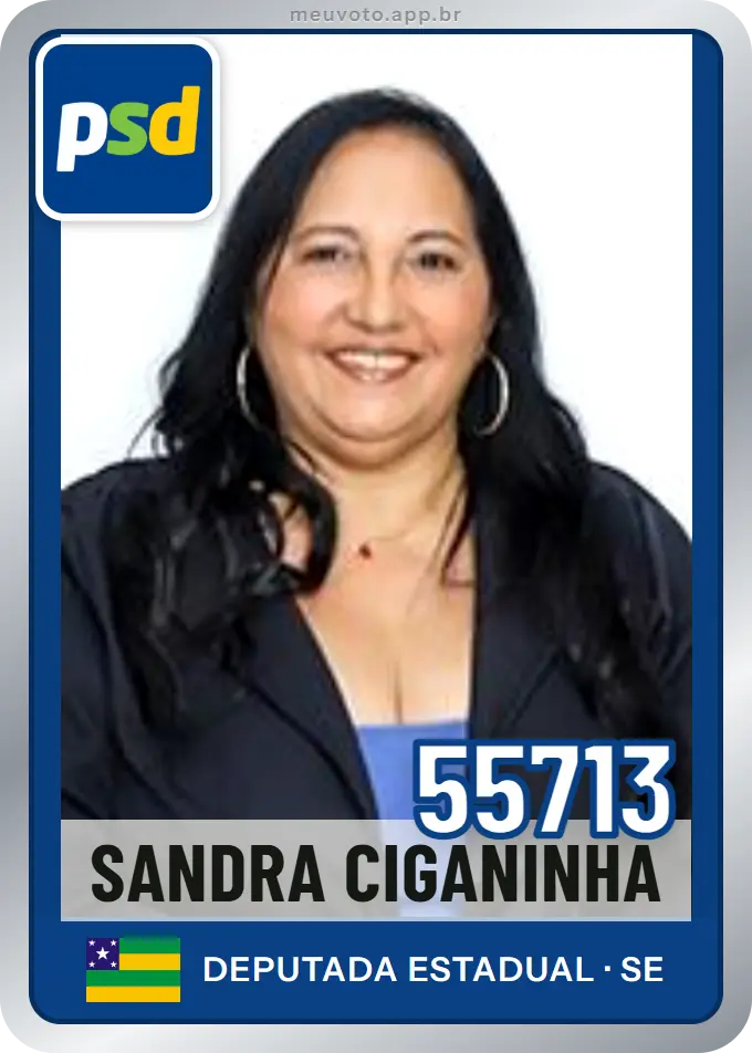 Carta de Sandra Ciganinha, número 55713, PSD