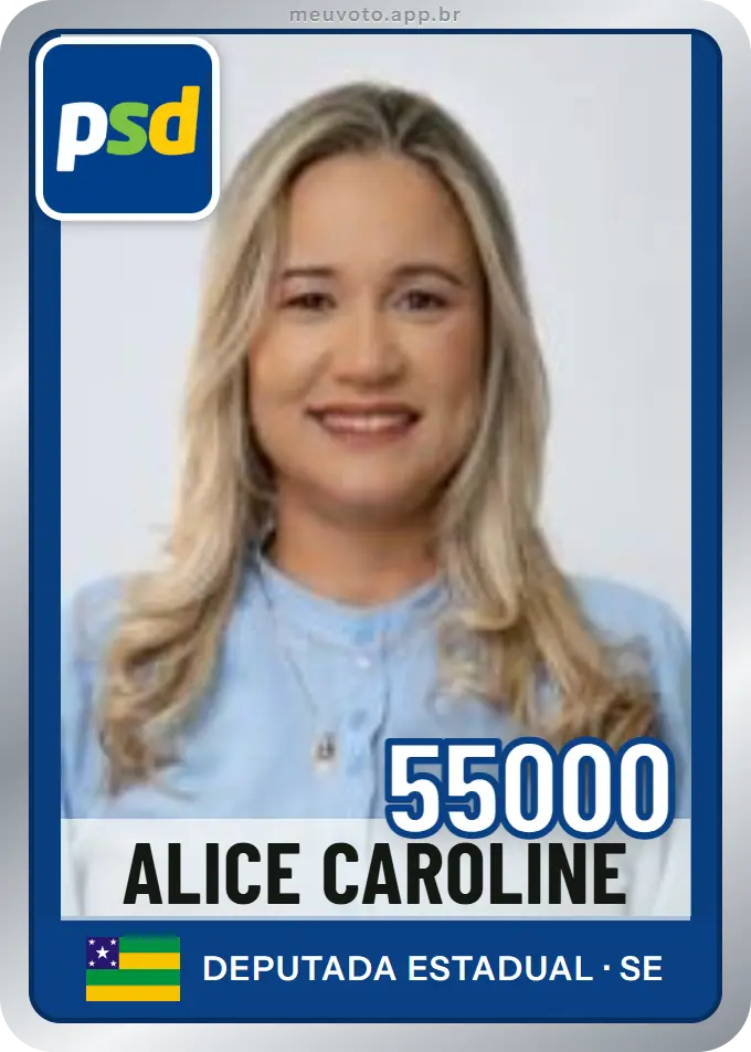 Carta de Alice Caroline, número 55000, PSD