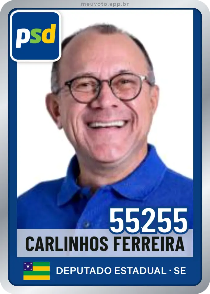 Carta de Carlinhos Ferreira, número 55255, PSD