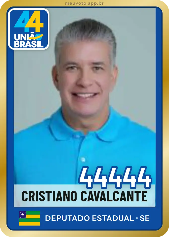 Carta de Cristiano Cavalcante, número 44444, União