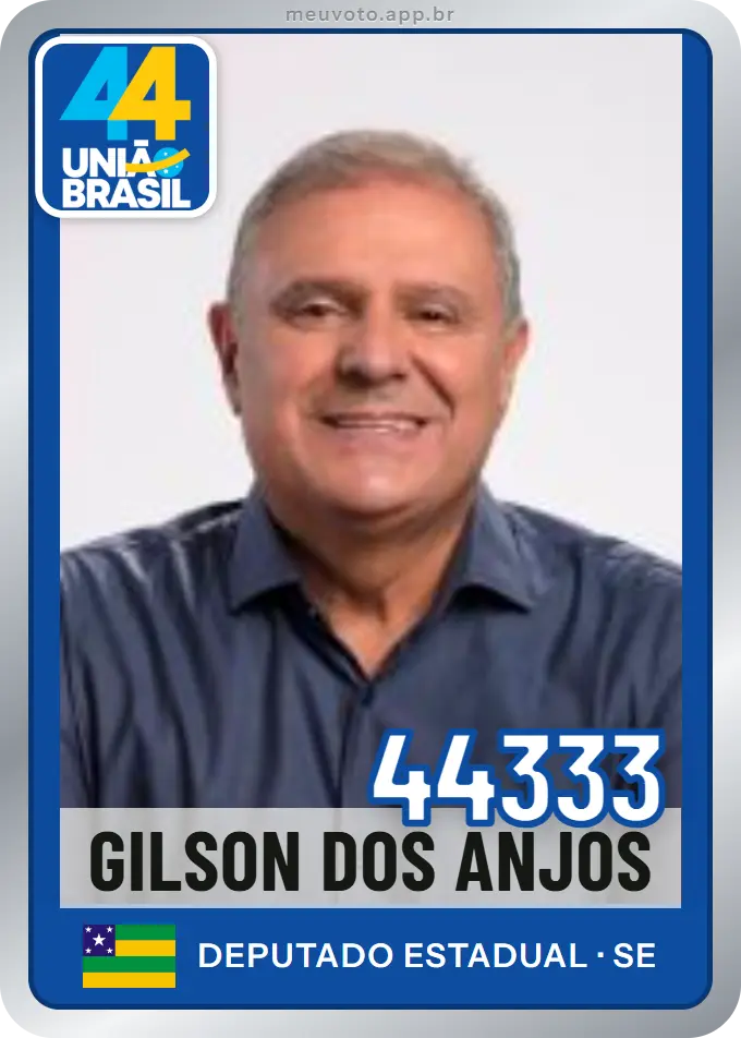Carta de Gilson dos Anjos, número 44333, União