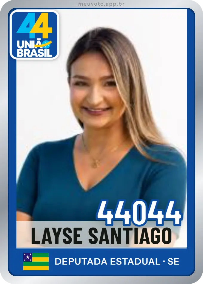 Carta de Layse Santiago, número 44044, União