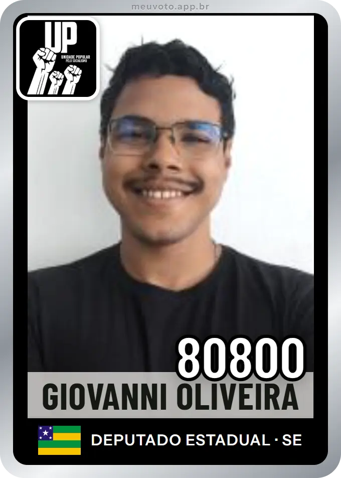 Carta de Giovanni Oliveira, número 80800, UP